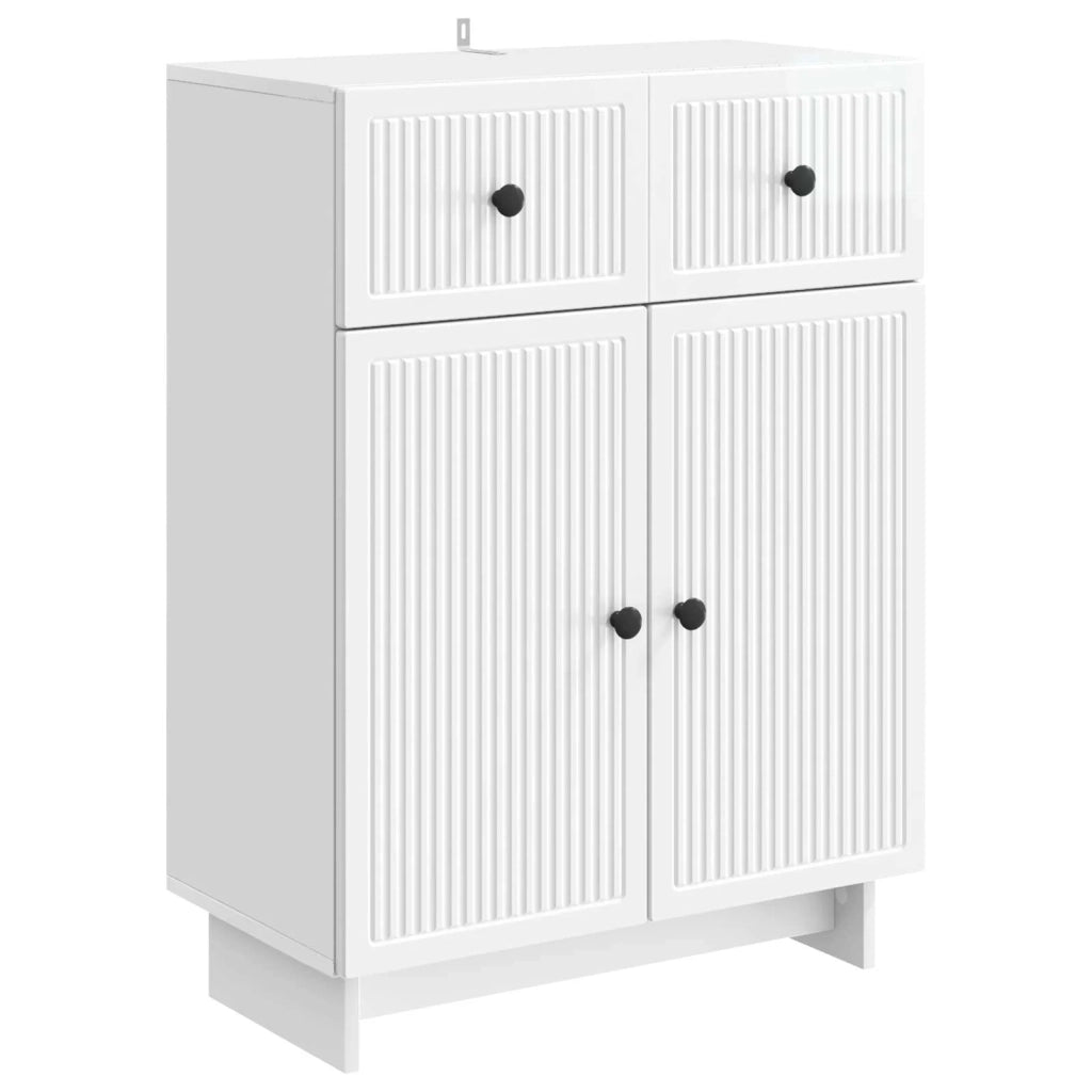 Credenza Bianco Lucido 66 x 34,5 x 90 cm Legno ingegnerizzato