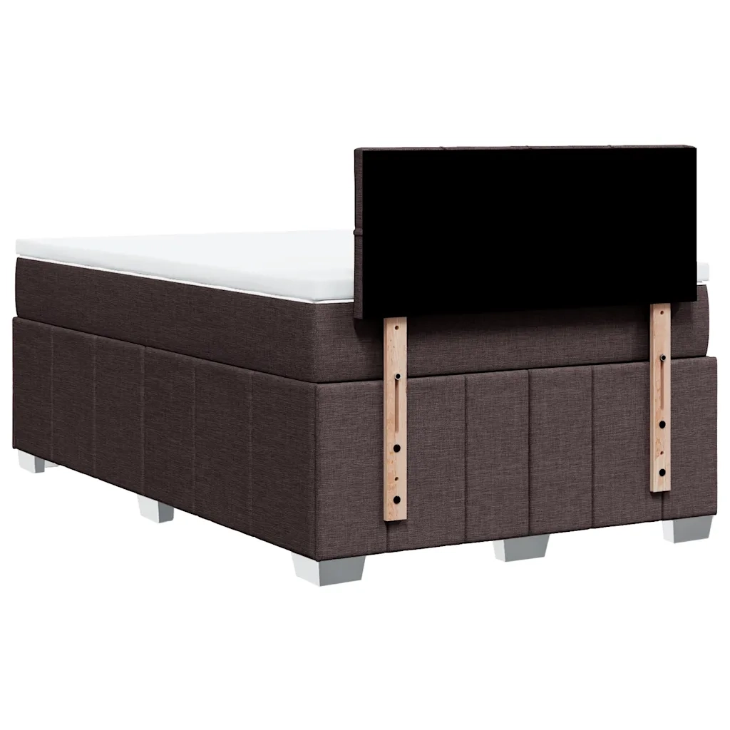 Giroletto a Molle con Materasso Marrone Scuro 120x190cm Tessuto