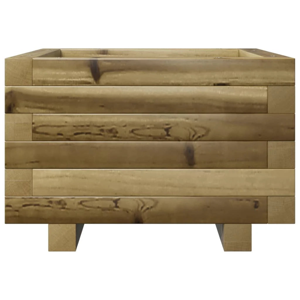 Fioriera rialzata per piante e fiori terrazza giardino 40 x 40 x 26,5 cm legno di pino impregnato marrone 02_0037527