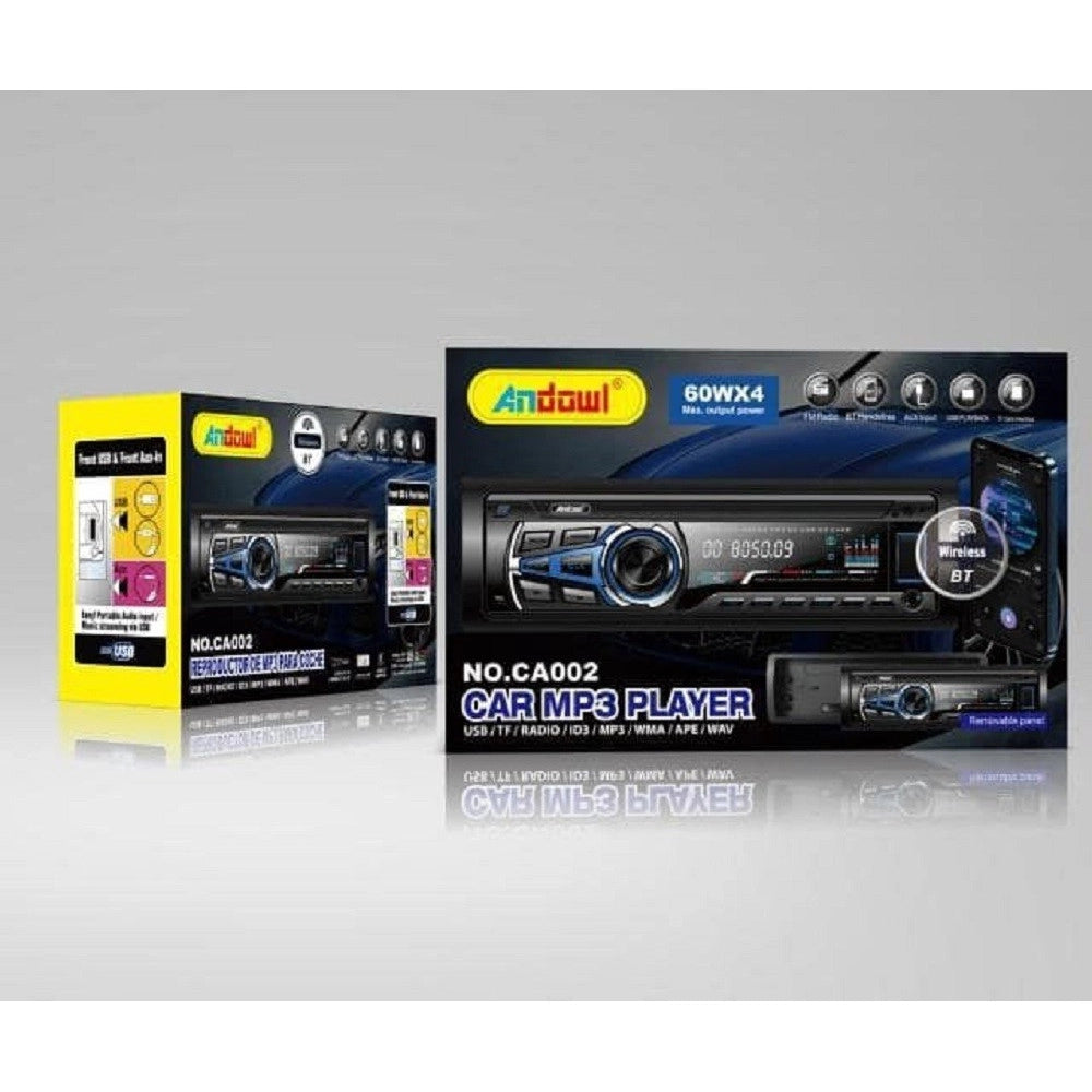 Trade Shop - Autoradio Lettore Mp3 Sistema Audio Auto 1 Din Bt Usb Aux Fm Sd Card Mp3 Ca002 -
