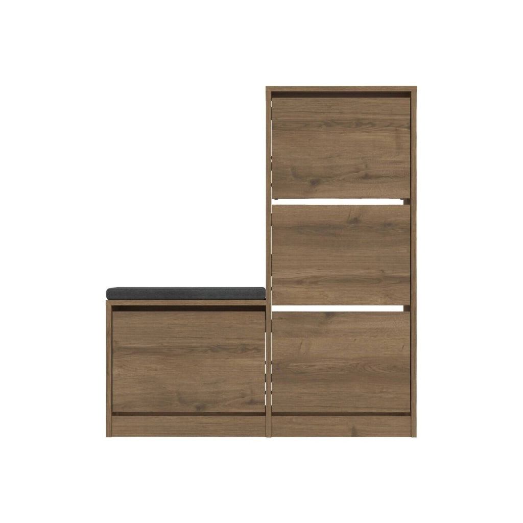 Mobile Portascarpe Velma, Scarpiera 8 Paia, 105x26x119h cm Marrone Quercia