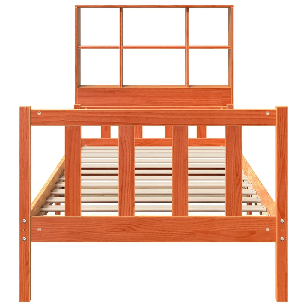 Letto Libreria senza Materasso Marrone Cera 75x190 cm Legno 3322143