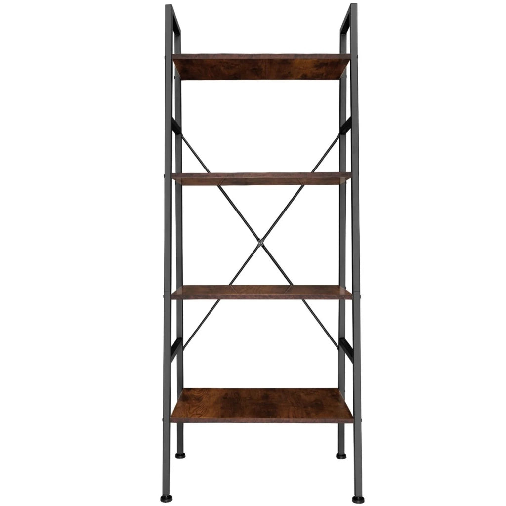 Libreria grande in stile industriale/vintage con 4 ripiani 150 cm marrone 08_0000264