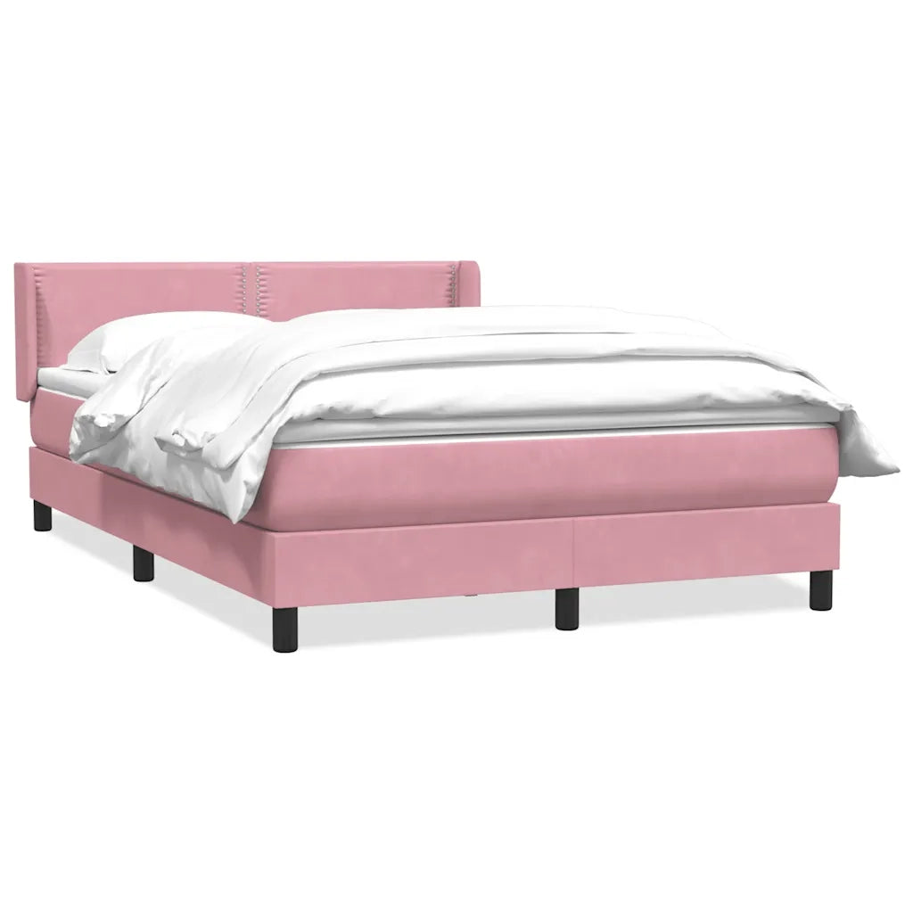Giroletto a Molle con Materasso Rosa 160x210 cm in Velluto