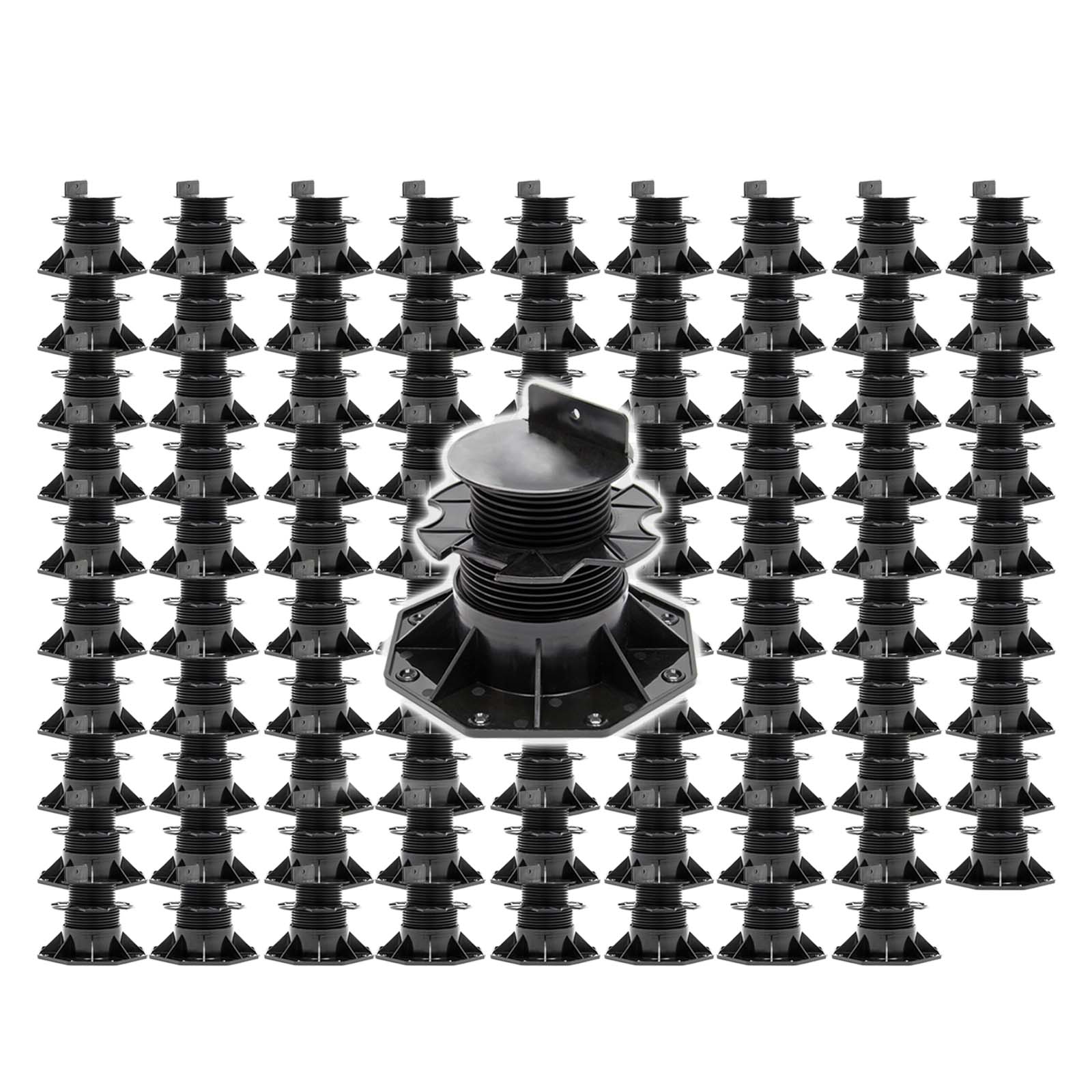 Set 90 supporti per pavimenti galleggianti, altezza regolabile 60-128mm Max 2700 kg, Pavimenti Decking
