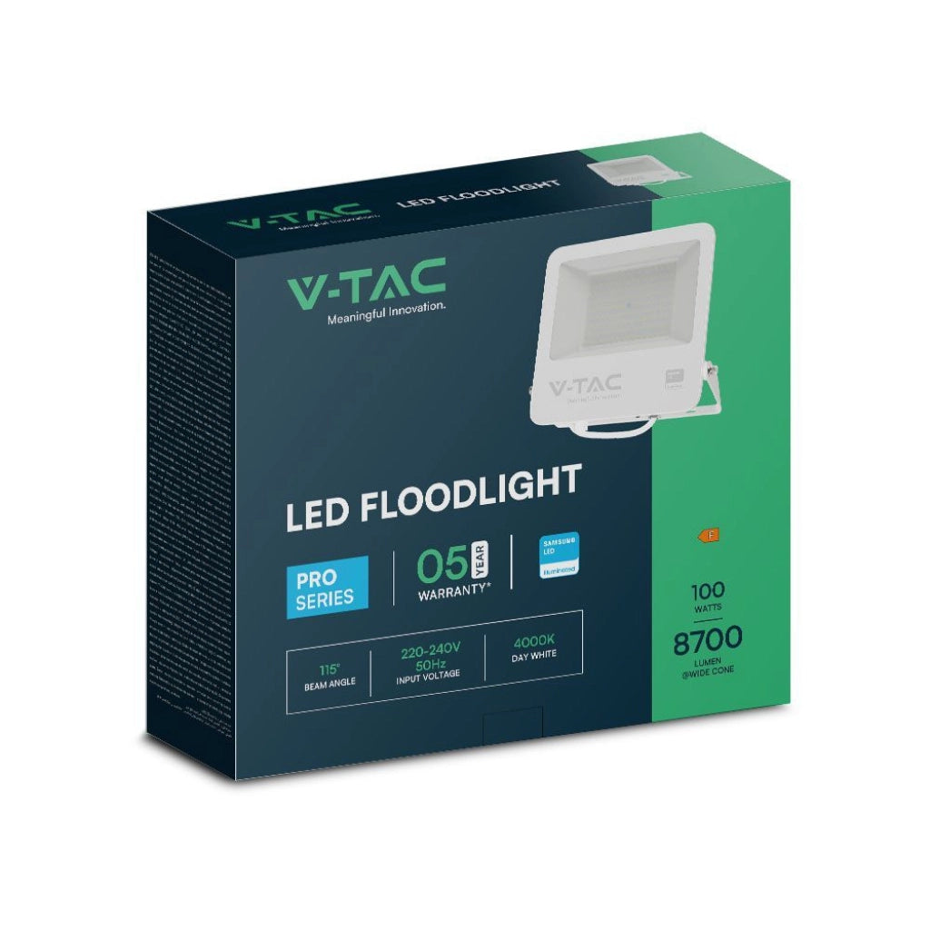 PRO Faro LED SMD Chip Samsung 100W Cavo 1m Colore Bianco 4000K IP65 253.5x40x242.5mm SKU:23442