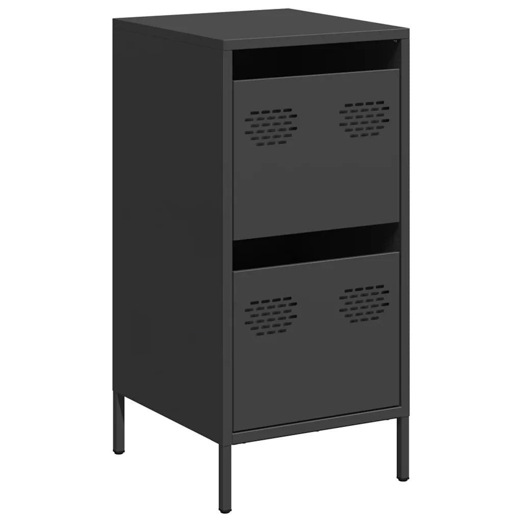 Credenza Nera 35x39x73,5 cm in Acciaio Laminato a Freddo 851394