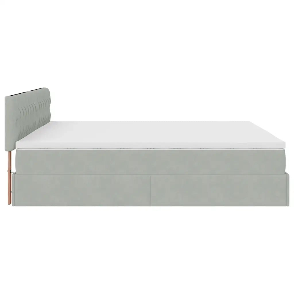 Struttura Letto Pouf con Materasso 160x200 cm in Velluto 3311855