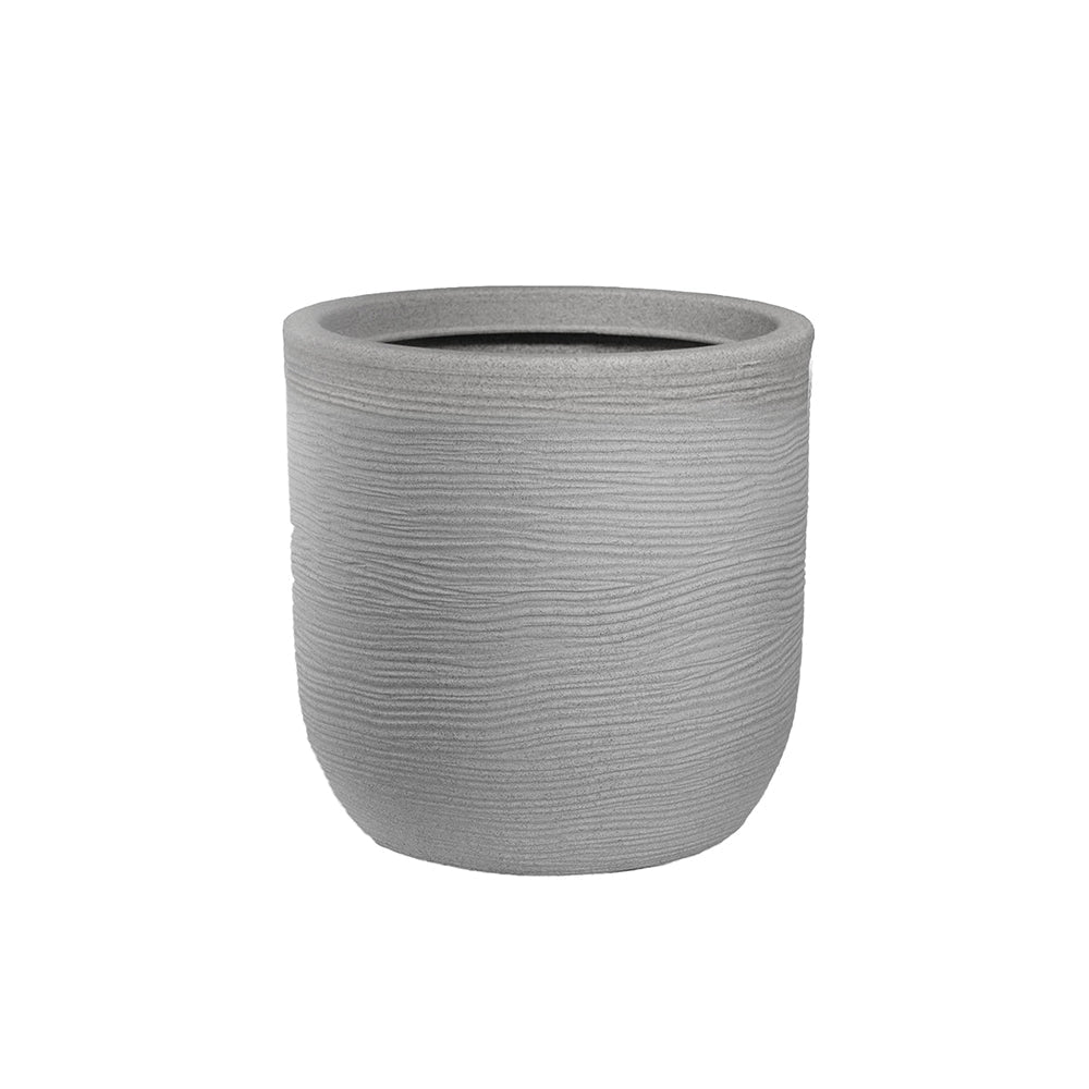 Vaso da Esterno Interno Design Cilindrico Ø35x34 cm Raffaello in Resina Beige