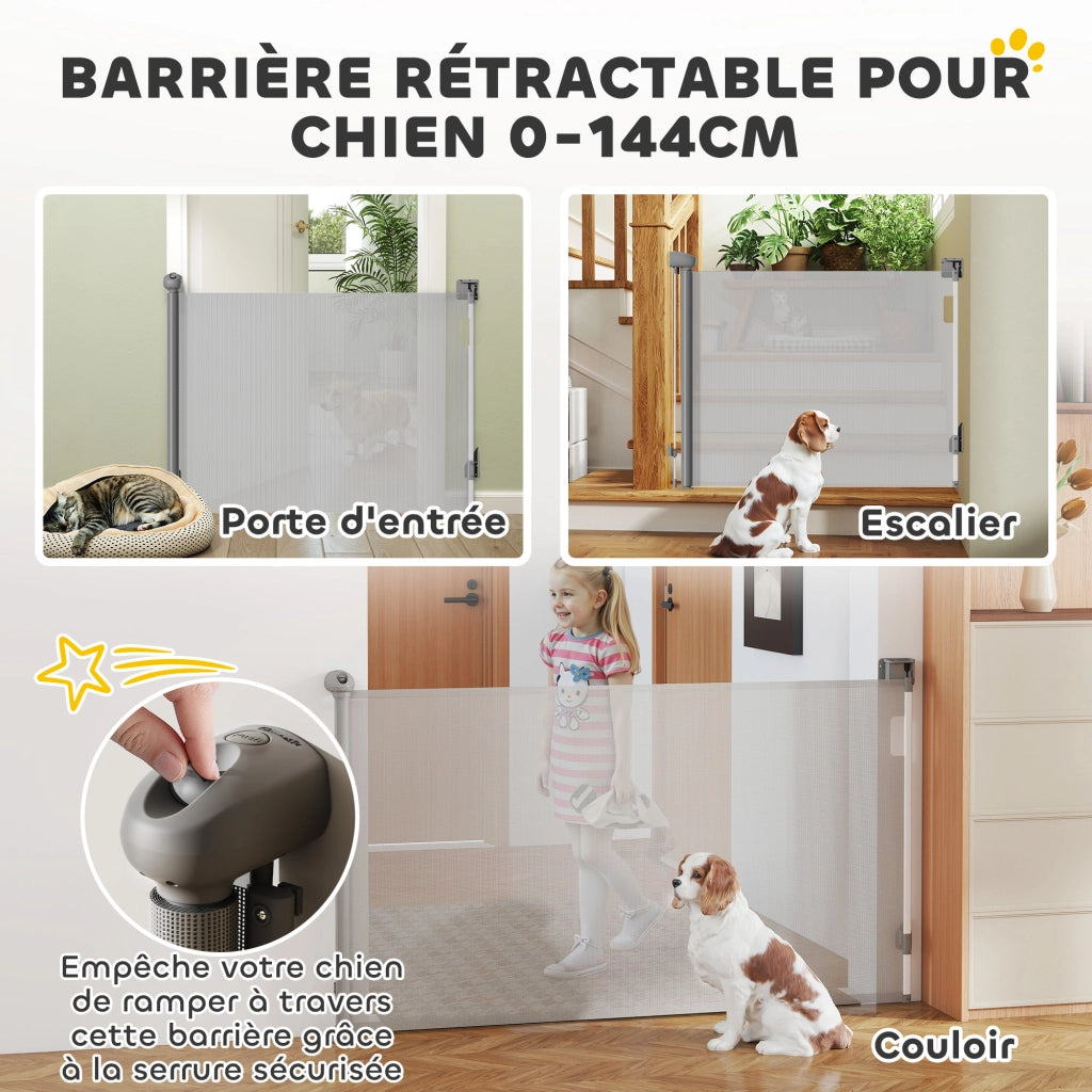 Barriera per cani retrattile ¨C Minimal ¨C 149 cm, grigio