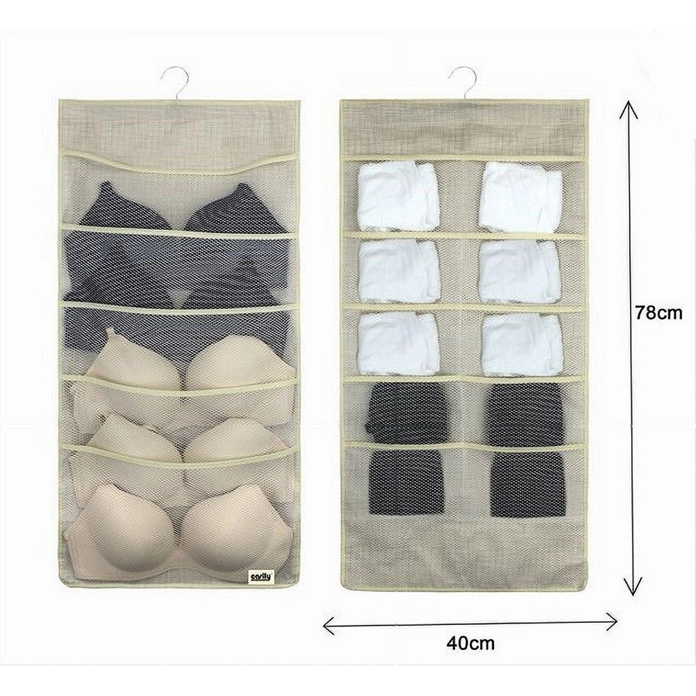 Trade Shop - Porta Oggetti Organizer A Sospensione Con 5-10 Tasche In Tessuto 40 X 78cm 69731 -