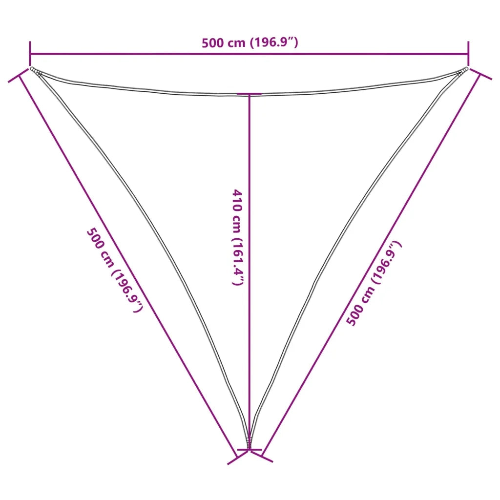 Parasole a Vela Oxford Triangolare 5x5x5 m Antracite 42306