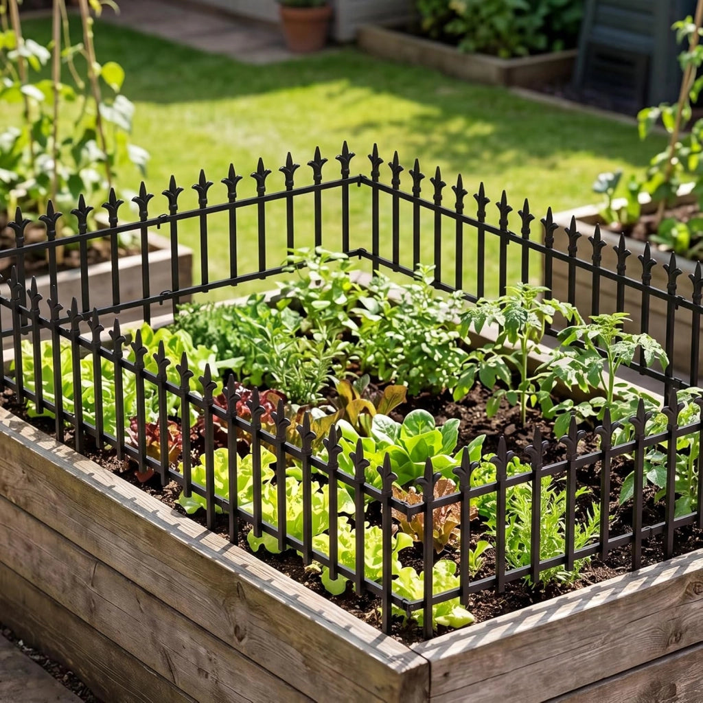 Recinzione da Giardino, Bordure per Aiuole in Metallo (5) | Recinto da Esterno Pieghevole e Flessibile, per Giardino e Cortile, 56 x 44 cm