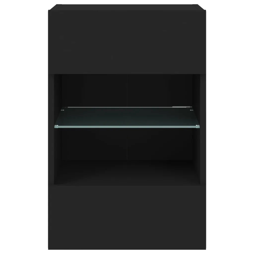 Mobile TV a Parete con Luci LED Nero 40x30x60,5 cm 837080
