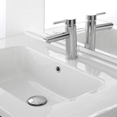 Miscelatore lavabo inox cromato lucido con piletta click-clack  York