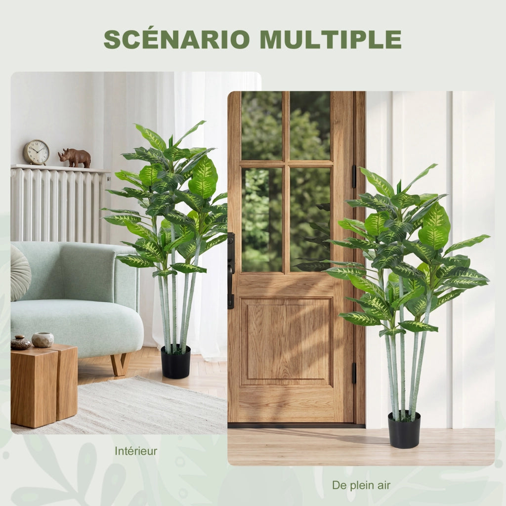 Pianta artificiale Calathea ¨C zephmum ¨C 150 cm vaso cemento 53 foglie