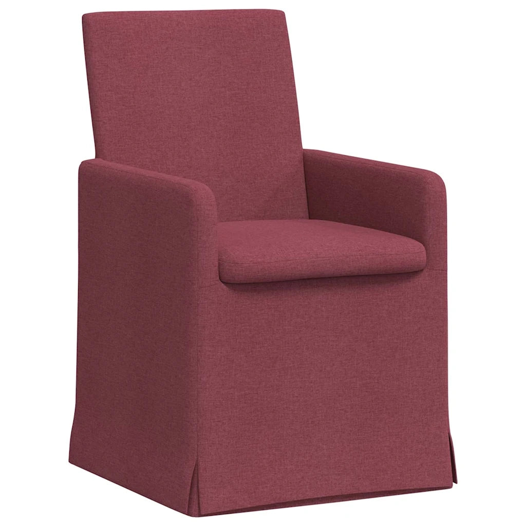 Sedie da pranzo 2 pz | Sedie da cucina Rosso vino 57 x 67 x 95 cm Tessuto