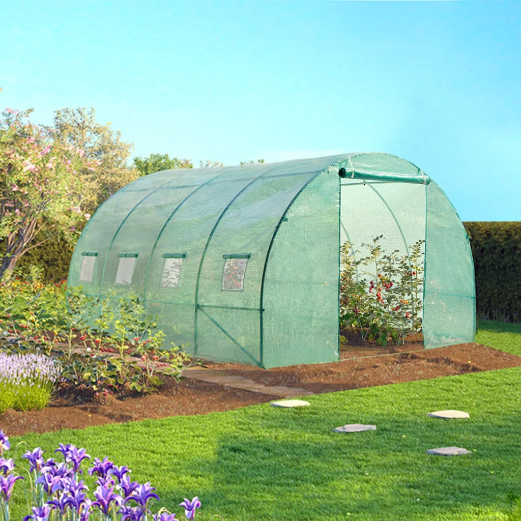 IDMarket - Serra tunnel di giardinario 12m²  verde 4 stagioni ZEBRA 4x3M