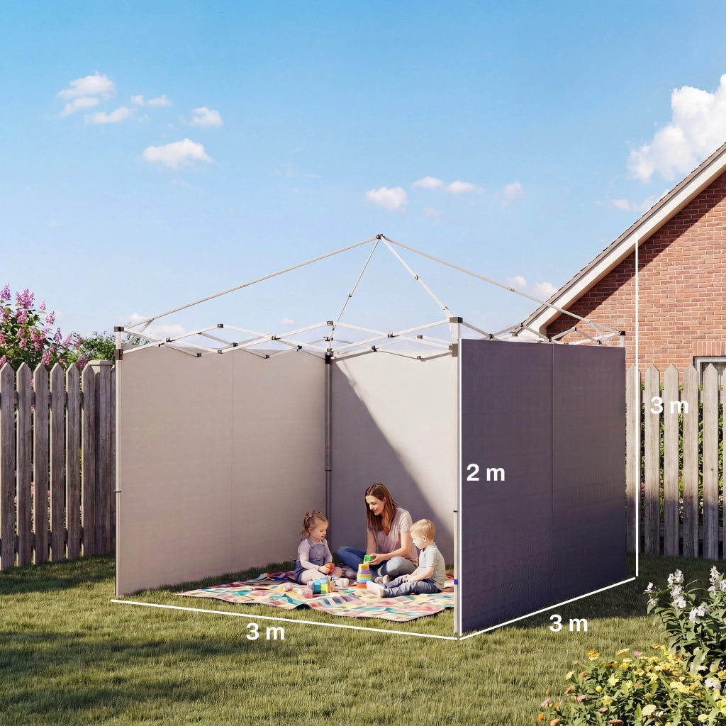 Set 3 Pezzi Fiancate con Cerniera per Gazebo 3x3 m ¨C zephmum ¨C Blu Scuro