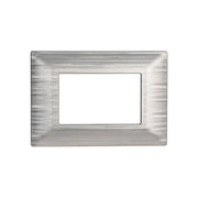 Placca Plastica Serie Starlight 3P Colore Silver Satinato Compatibile Con Vimar Plana
