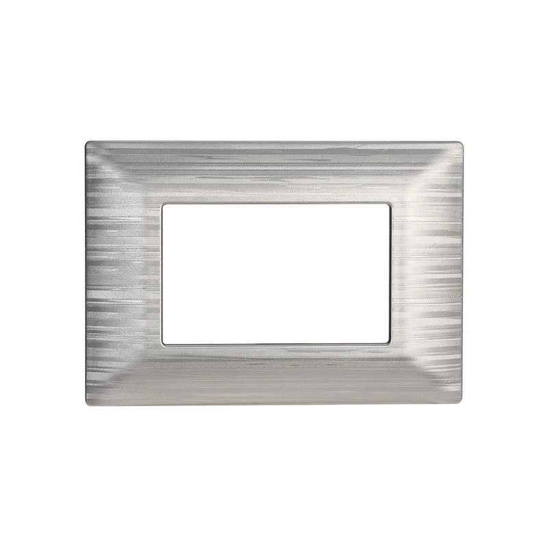 Placca Plastica Serie Starlight 3P Colore Silver Satinato Compatibile Con Vimar Plana