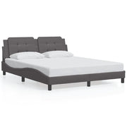 Letto matrimoniale | Letto per adulti | Giroletto senza Materasso Zadar Grigio 160x200 cm in Similpelle