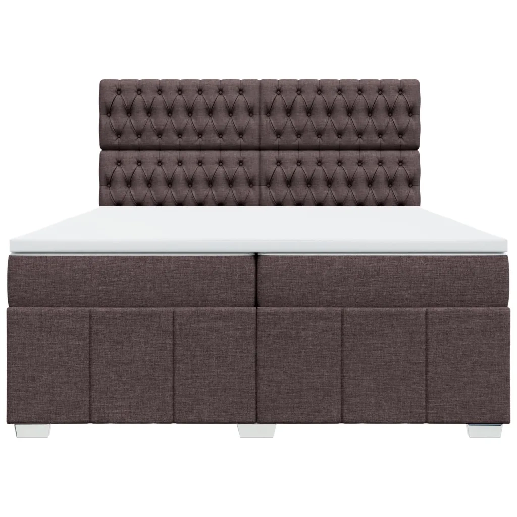 Giroletto a Molle con Materasso Marrone Scuro 200x200cm Tessuto 3291785