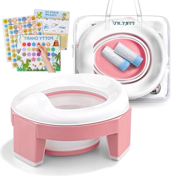 Trasferta di igiene portatile - contenitore wc per bambini pieghevole con valigetta - adatto per bambini dai 2 ai 5 anni