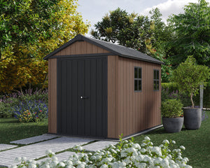 Casetta Box da Giardino 230x287x246 cm Newton Plus 759/975 Doppia Opzione Montaggio in Resina Evotech+ Nero