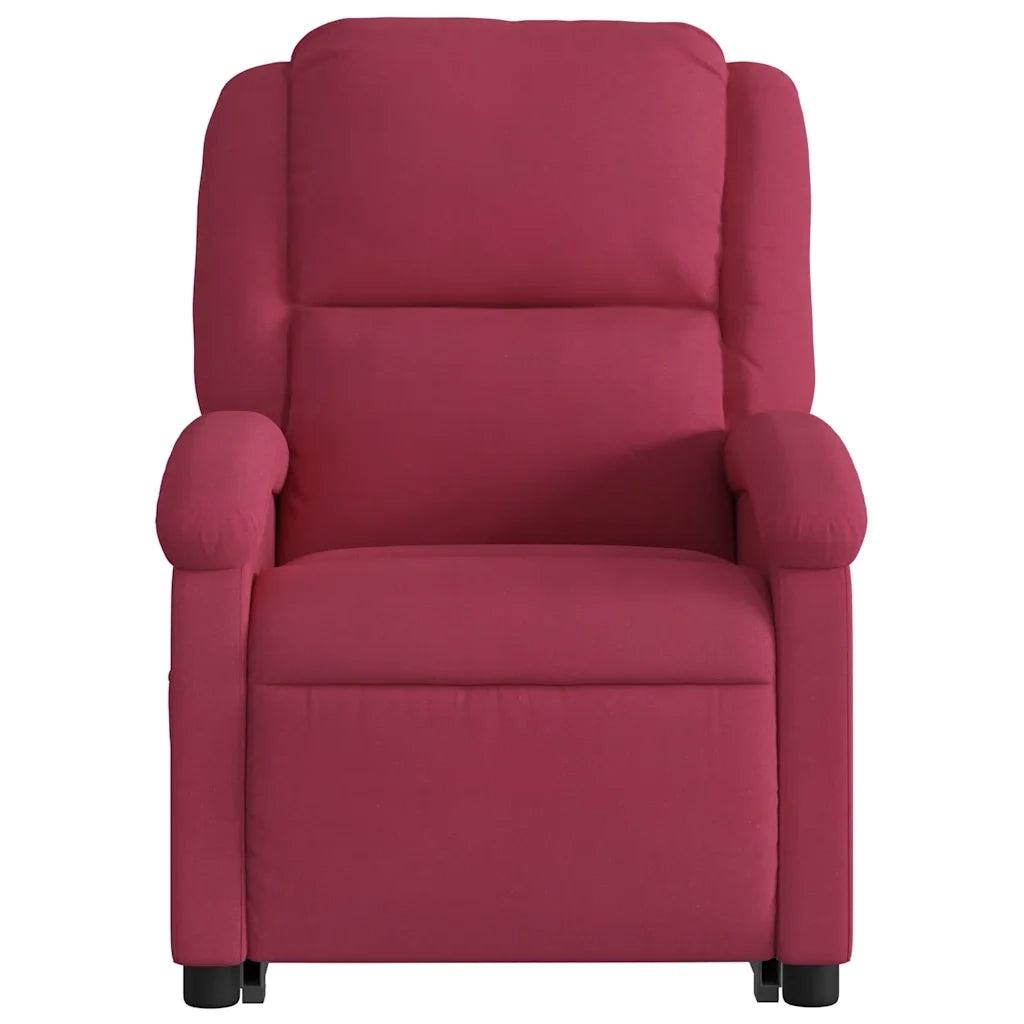 Poltrona Alzapersona Massaggiante Elettrica Rosso Vino Velluto 3204338