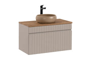 Set mobili bagno 80 cm con piano e lavabo da appoggio Wiki Iconic Cashmere 80 cm