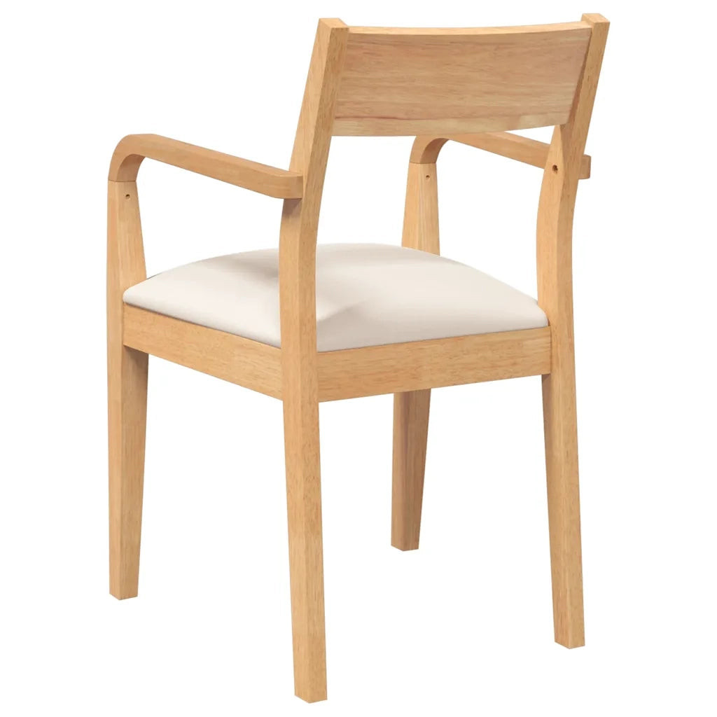 Sedie da Pranzo con Cuscini 2 pz Naturale Legno Massello Hevea 4102509