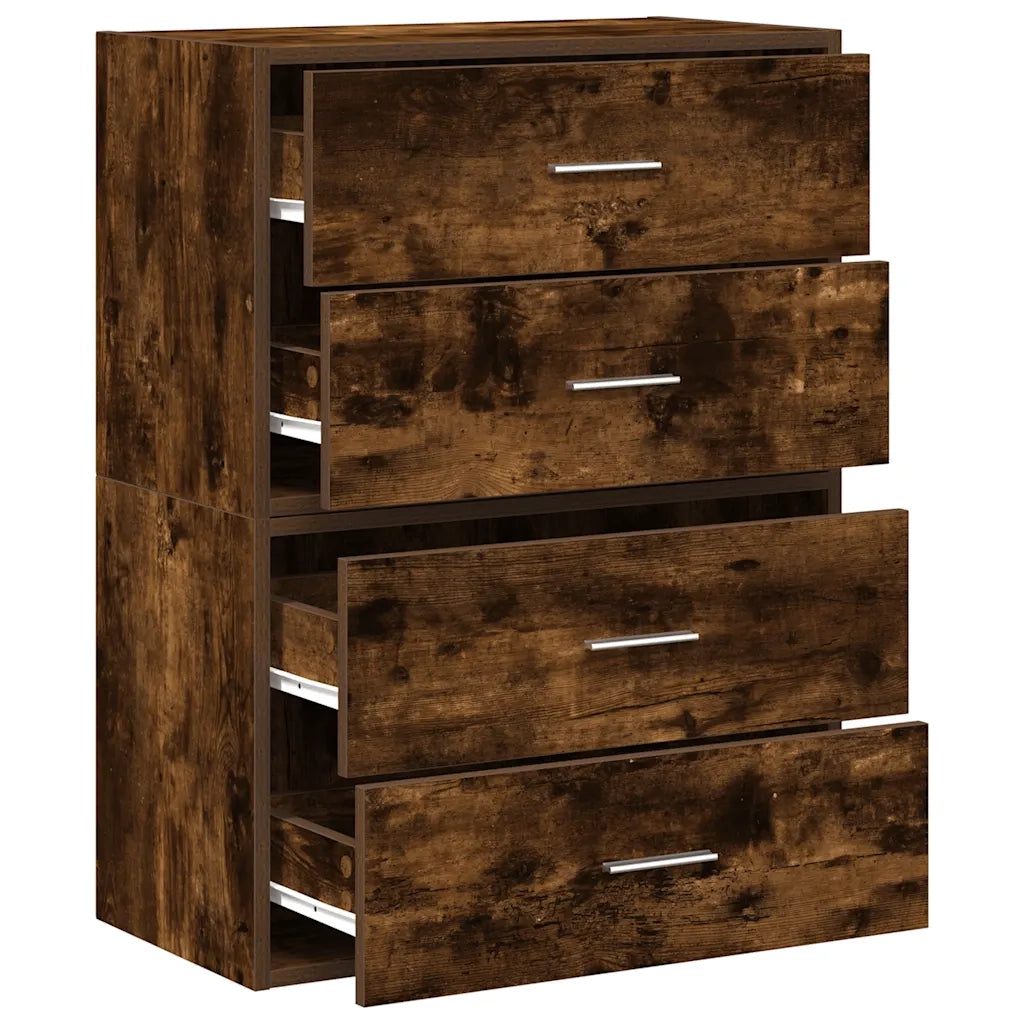 Armadi con 2 Cassetti 2 pz Rovere Fumo 60x31x40cm in Truciolato CFW8512192