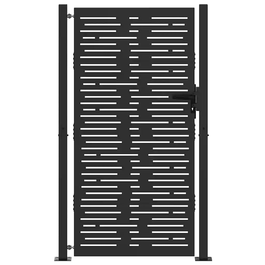 Cancello da giardino con blocco Nero 110 x 205 cm