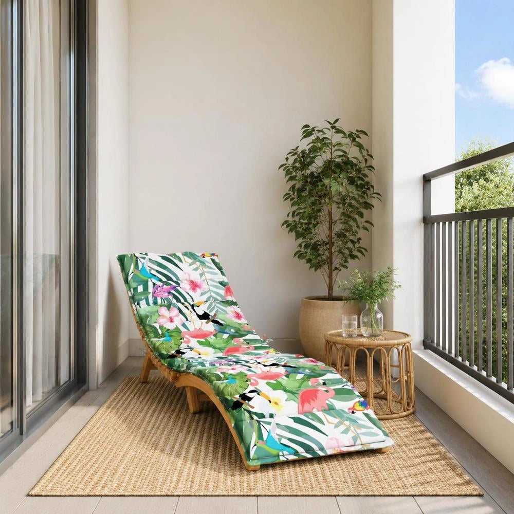 Sun Lounger Cushion, Multicoloured Oxford Fabric