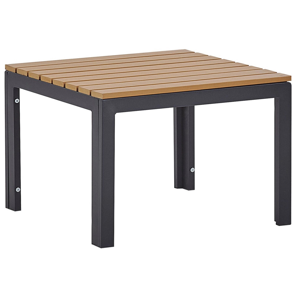 Set divano ad angolo da giardino cuscini grigi design a doghe tavolino da caffè a 4 posti moderno set di conversazione