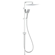 Colonna doccia 3 getti con deviatore a pulsante quadrata cromata Aquasanit - serie Sion