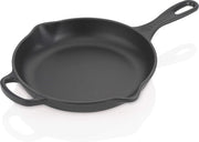 Piastra in ghisa verniciata a email con coperchio - 23 cm - Nero satinato