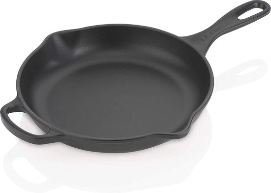 Piastra in ghisa verniciata a email con coperchio - 23 cm - Nero satinato