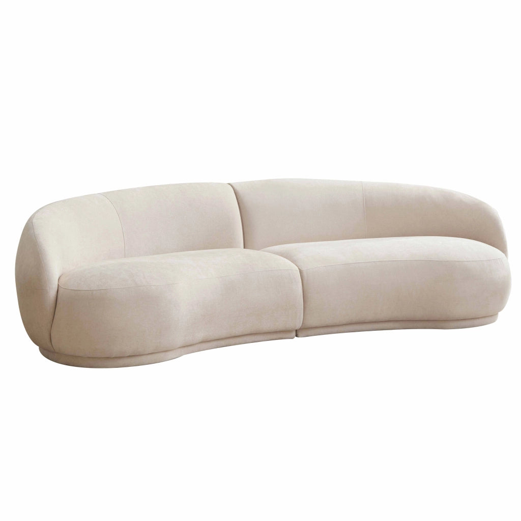 Divano in tessuto beige a 3 posti L 266 cm