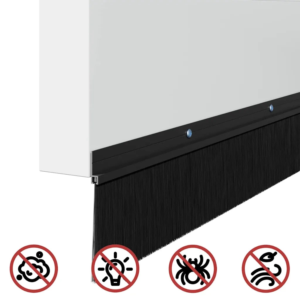 Spazzole per porte a vite 12 pcs Nero 100 cm Lega di alluminio 42019592