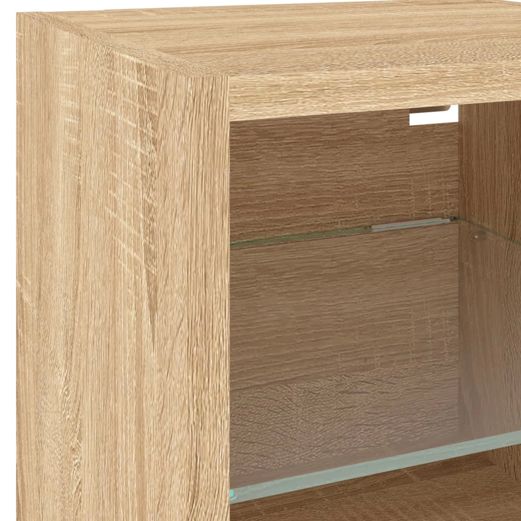 Mobile TV multimediale scaffale TV credenza mobile TV sala da pranzo soggiorno camera da letto con illuminazione a LED 8 pezzi legno ingegnerizzato rovere Sonoma marrone 02_0029482