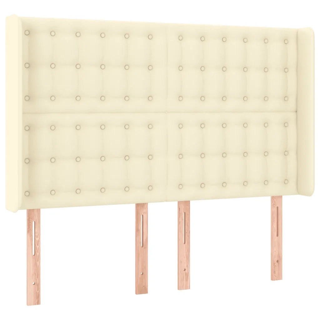 Testiera a LED Crema 147x16x118/128 cm in Similpelle