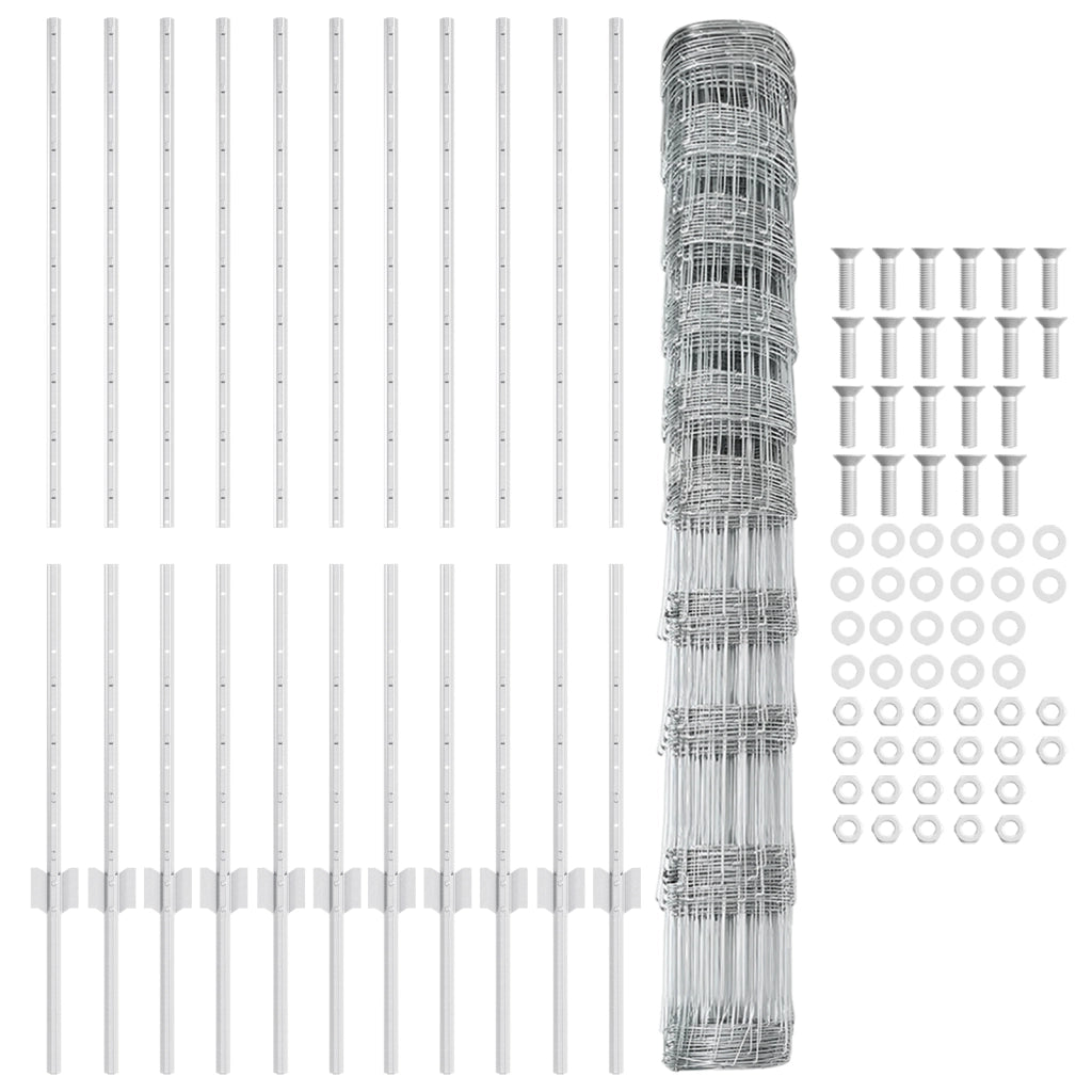Poste Recinzione 22 pz Canale U 120 cm Acciaio Zincato