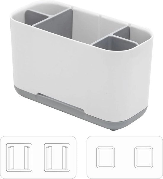 Cassetto di archiviazione con più contenitori - Supporto per tenere ferma la spazzola da denti - Asciugamano per il bagno - Organizzatore da bagno con contenitori rimovibili.