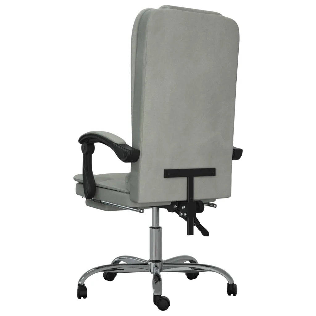 Sedia da Ufficio Massaggio Reclinabile Grigio chiaro in Velluto 349664