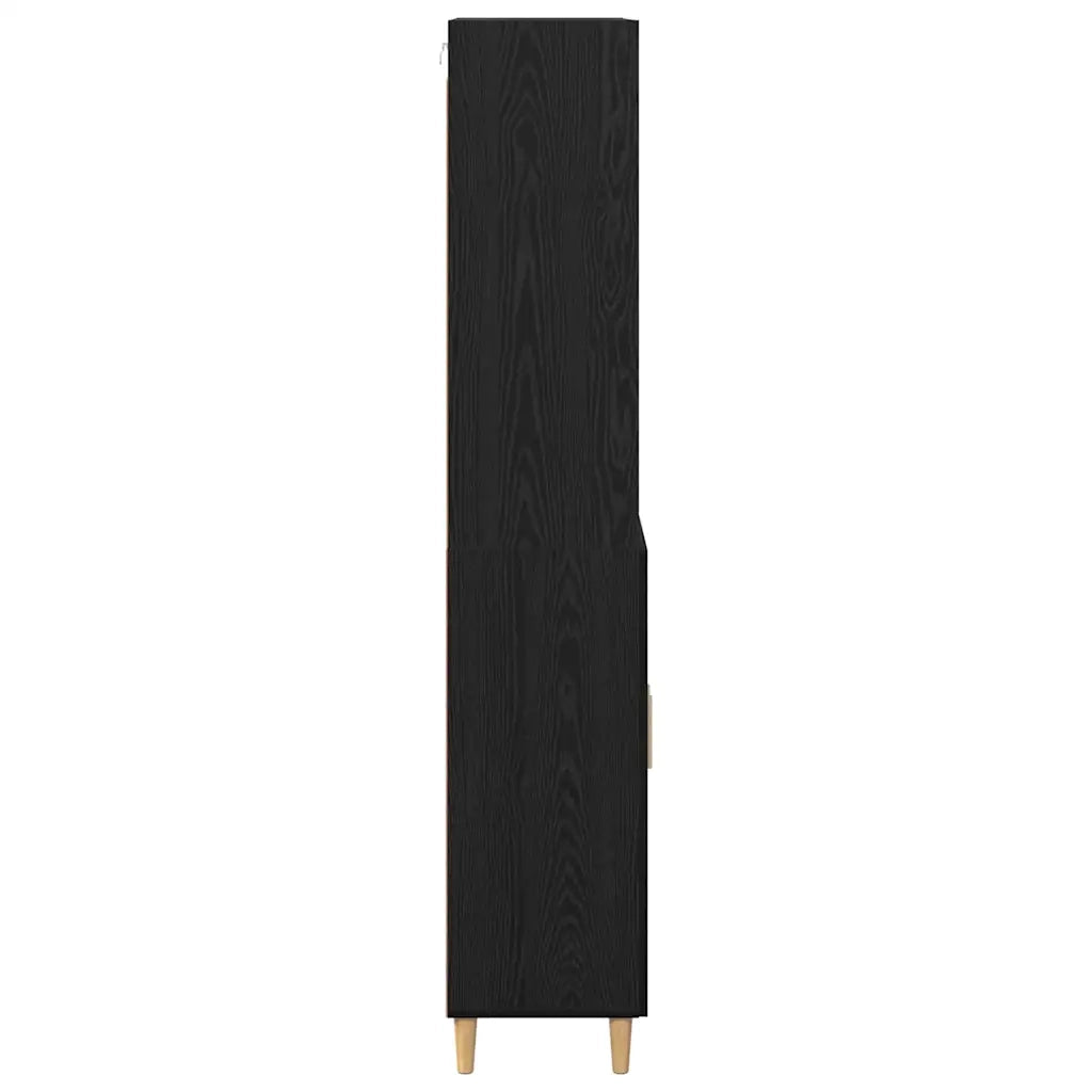 Credenza Rovere Nero 69,5 x 32,5 x 180 cm Legno multistrato