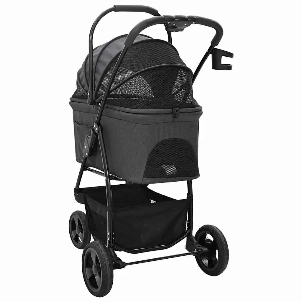 Passeggino pieghevole per animali Nero 78 x 54 x 101 cm 42012440