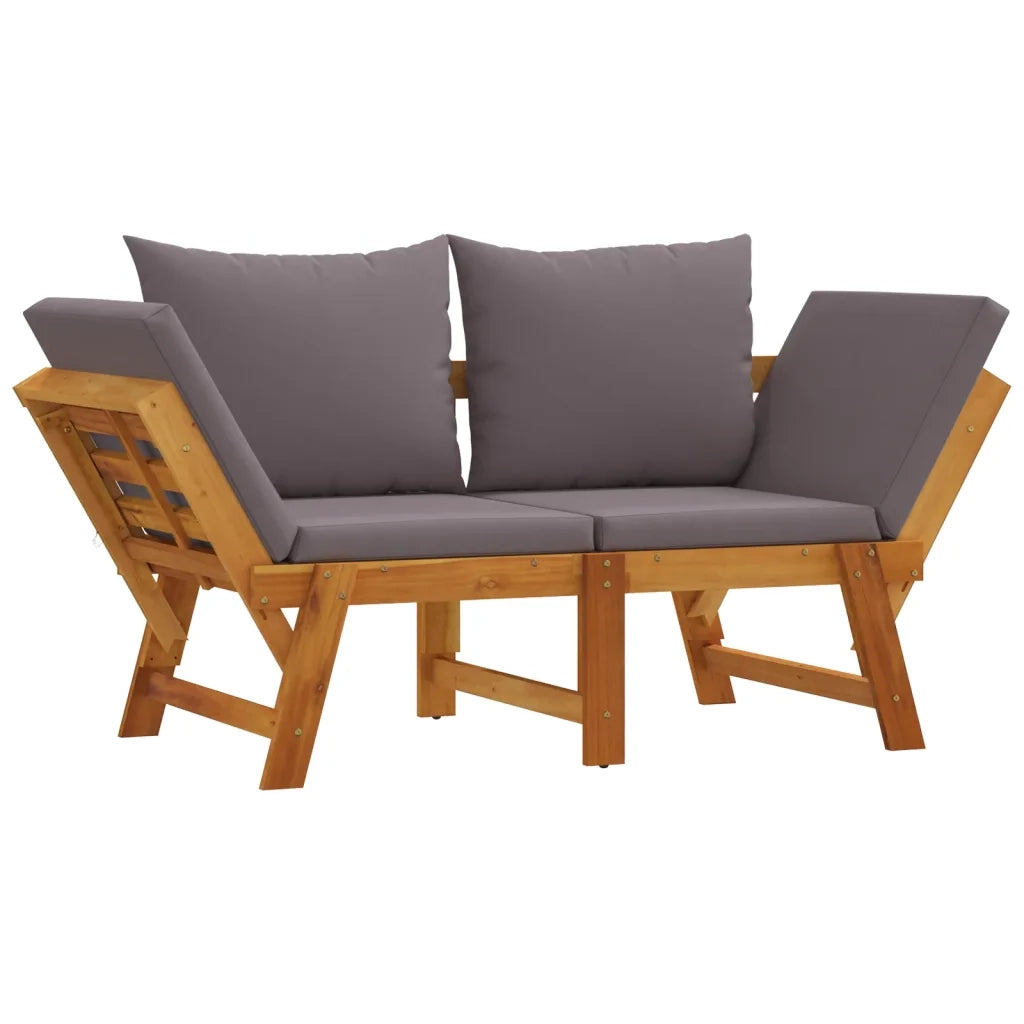 Panchina da Giardino | Panca da Giardino con Cuscini 2-in-1 in Legno di Acacia