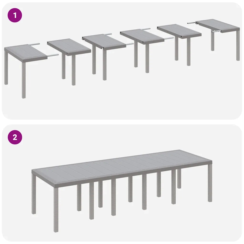 Set da Pranzo per Giardino 11 pcs Grigio chiaro Polipropilene 3378767